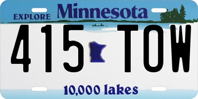 MN license plate 415TOW