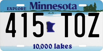 MN license plate 415TOZ
