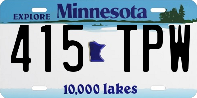 MN license plate 415TPW