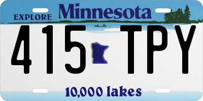 MN license plate 415TPY