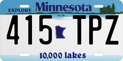 MN license plate 415TPZ
