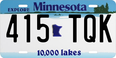 MN license plate 415TQK