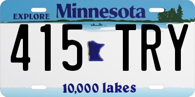 MN license plate 415TRY