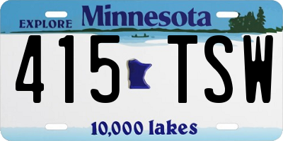 MN license plate 415TSW
