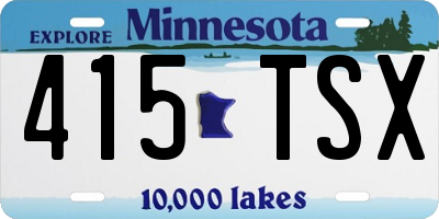 MN license plate 415TSX