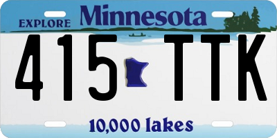MN license plate 415TTK