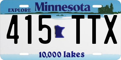 MN license plate 415TTX