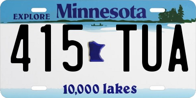 MN license plate 415TUA