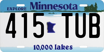 MN license plate 415TUB