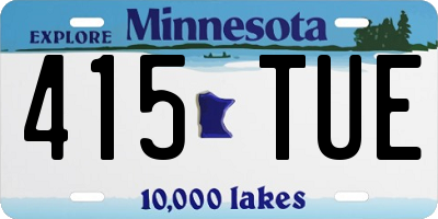 MN license plate 415TUE