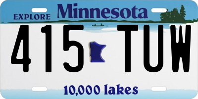 MN license plate 415TUW