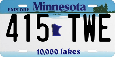 MN license plate 415TWE