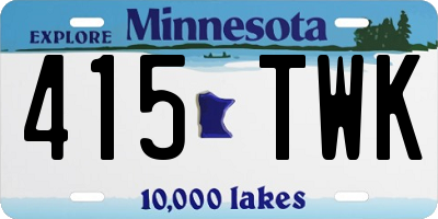 MN license plate 415TWK
