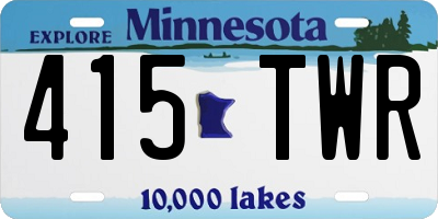 MN license plate 415TWR