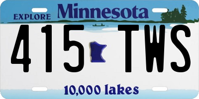 MN license plate 415TWS