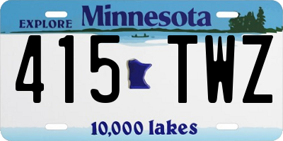 MN license plate 415TWZ
