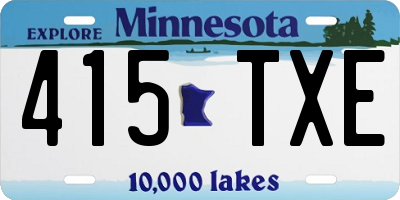 MN license plate 415TXE
