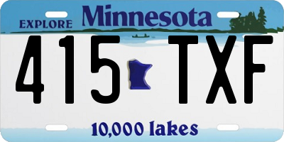 MN license plate 415TXF