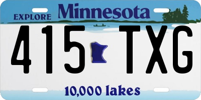 MN license plate 415TXG