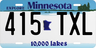 MN license plate 415TXL