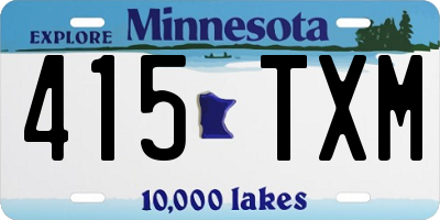 MN license plate 415TXM