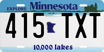 MN license plate 415TXT