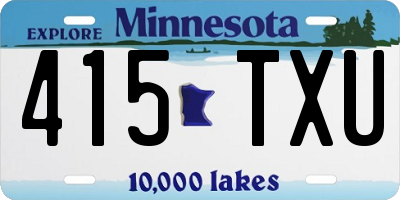 MN license plate 415TXU