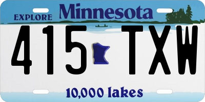 MN license plate 415TXW