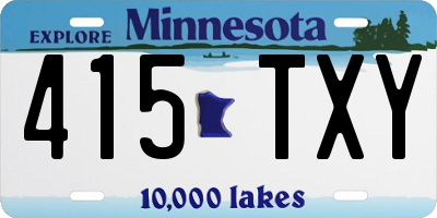 MN license plate 415TXY