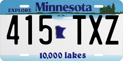 MN license plate 415TXZ