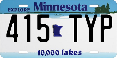 MN license plate 415TYP