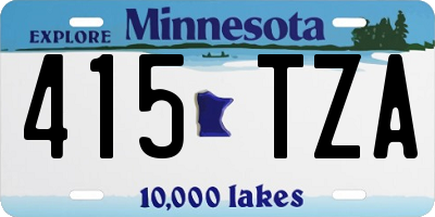 MN license plate 415TZA