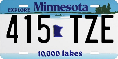 MN license plate 415TZE
