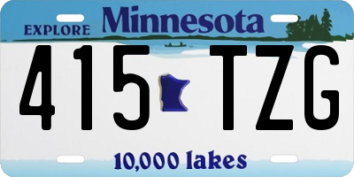 MN license plate 415TZG
