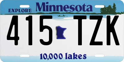 MN license plate 415TZK