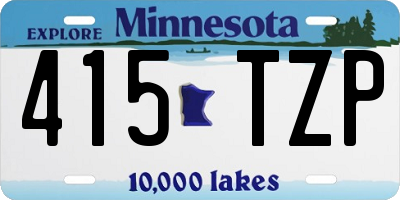 MN license plate 415TZP