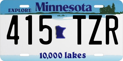 MN license plate 415TZR
