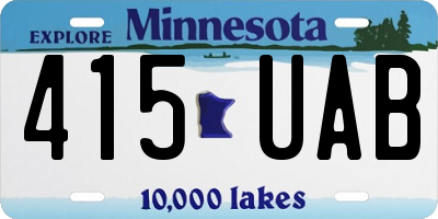 MN license plate 415UAB