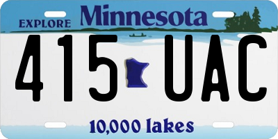 MN license plate 415UAC