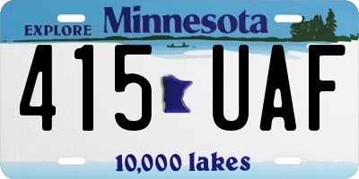 MN license plate 415UAF