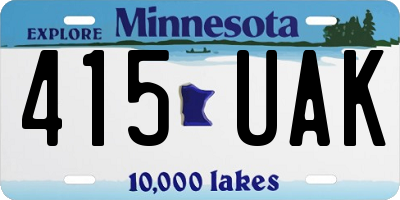MN license plate 415UAK