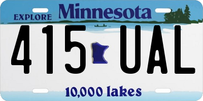 MN license plate 415UAL