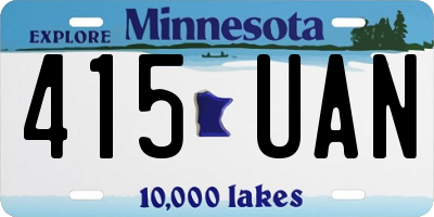 MN license plate 415UAN