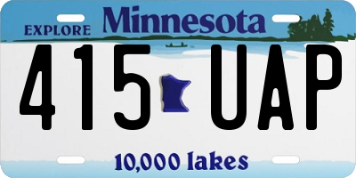 MN license plate 415UAP