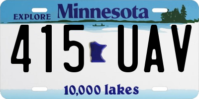 MN license plate 415UAV
