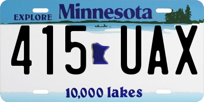 MN license plate 415UAX