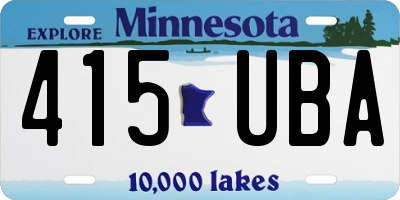 MN license plate 415UBA