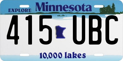 MN license plate 415UBC