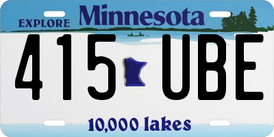 MN license plate 415UBE