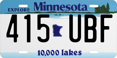 MN license plate 415UBF